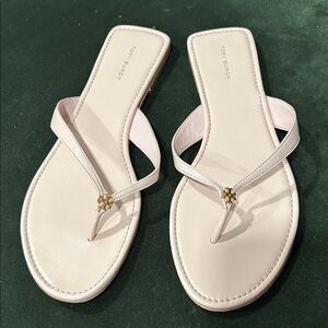 Tory Burch Beige Sandals with Gold Accent